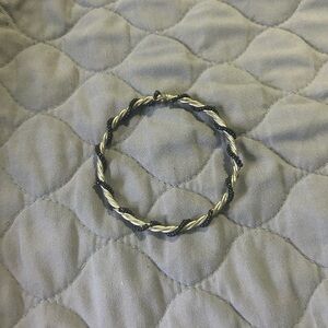 Elegant Black and Silver Twisted Bracelet